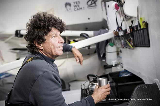 Onboard images of Jean Le Cam (FRA), skipper Finistere Mer Vent, before his Vendee Globe in Les Sables d'Olonne, France, on November 1st, 2016 © Vincent Curutchet / DPPI / Vendée Globe 